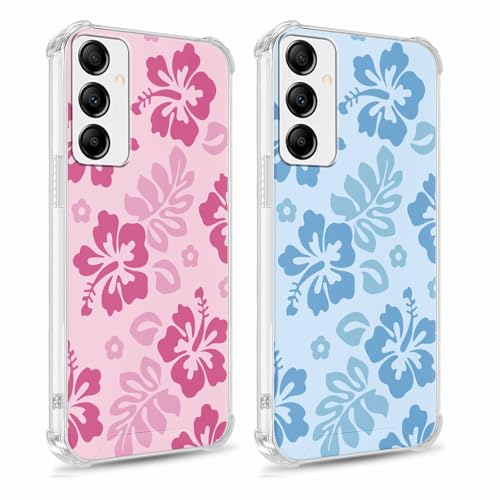 Yomjew Schutzhülle für Samsung Galaxy A55 5G 16,5 cm (6,5 Zoll), süßes Blumenmuster, weich, schlank, stoßfest, Silikon, TPU, harte Rückseite, gelbbeständig, 2 Stück von Yomjew