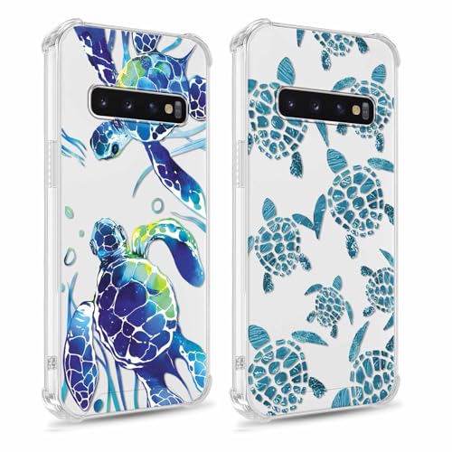 Yomjew Schutzhülle für Samsung Galaxy S10 4G 15,5 cm (6,1 Zoll), Cartoon-Tier-Design, ästhetisches Design für Mädchen, Damen, Herren, transparent, weiches Silikon, dünn, TPU, stoßfest, 2 Stück von Yomjew