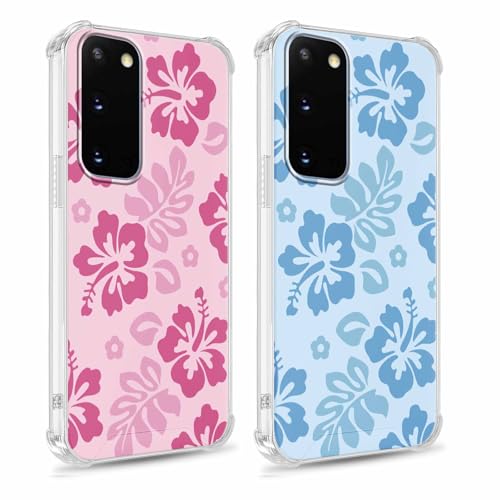 Yomjew Schutzhülle für Samsung Galaxy S20 Plus 17 cm (6,7 Zoll), süßes Blumenmuster, weich, schlank, stoßfest, Silikon, TPU, harte Rückseite, gelbbeständig, 2 Stück von Yomjew