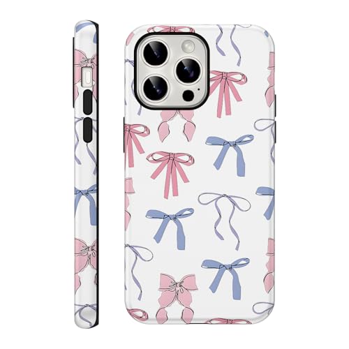 Yomjew Schutzhülle für iPhone 11 Pro Max mit niedlicher Schleife, 16,5 cm (6,5 Zoll), Coquette Ribbon Bowknot Muster, Druckdesign, 2-in-1, matte Handyhülle, stoßfest, weiches TPU, harter PC-Schutz von Yomjew