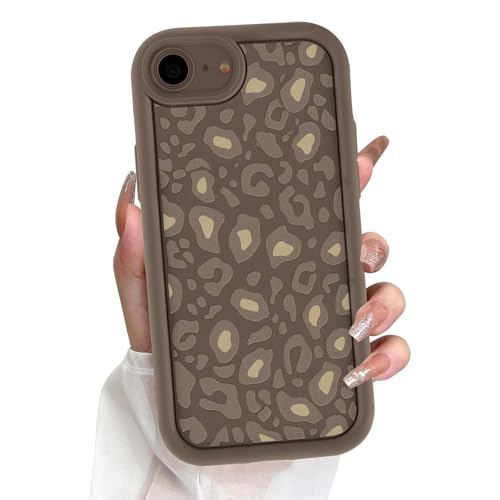 Yomjew Schutzhülle für iPhone 16e, 15,5 cm (6,1 Zoll), ästhetisches Leopardenmuster, Handyhülle, Vollkameraobjektivschutz, stoßfest, weich, schlankes TPU, Funda für Damen und Mädchen – Kaki von Yomjew