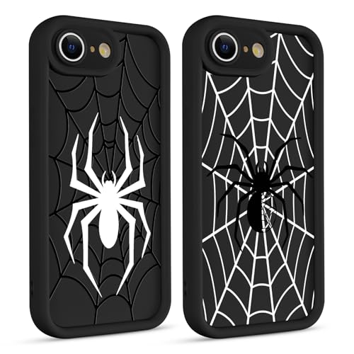 Yomjew Schutzhülle für iPhone 16e (6,1 Zoll), niedliches Spinnennetz-Design, cooles ästhetisches Muster, Druck-Design, Silikon, matt, Funda, Vollkameraobjektivschutz, stoßfest, weich, schlank von Yomjew