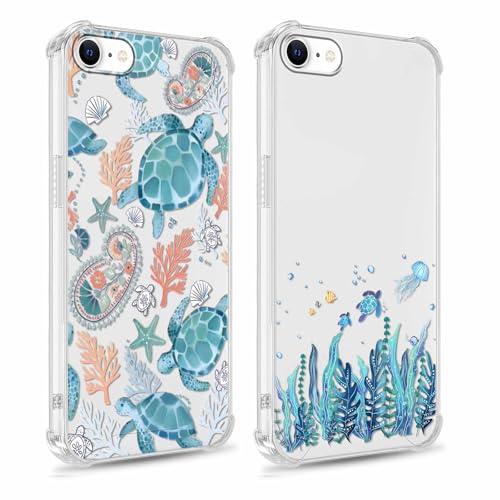 Yomjew Schutzhülle für iPhone 16e 15,5 cm (6,1 Zoll), ästhetisches Cartoon-Tier-Design, transparente Schutzhülle, dünn, weiches Silikon, TPU, stoßfest, für Mädchen, Damen, Herren, 2 Stück von Yomjew