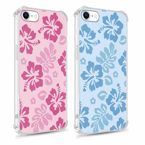 Yomjew Schutzhülle für iPhone 16e 15,5 cm (6,1 Zoll), niedliches Blumenmuster, weich, schlank, stoßfest, Silikon, TPU, harte Rückseite, gelbbeständig, 2 Stück von Yomjew