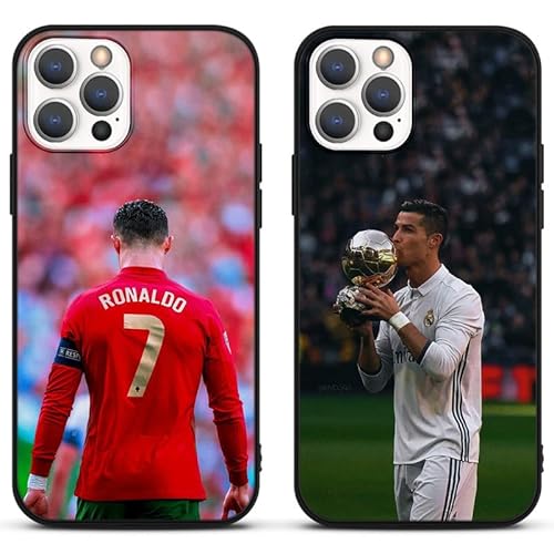 [2 Stück] Handyhülle mit Samsung Galaxy A21s 4G Hülle 6,5", Schutzhülle Soccer Star Fußball Fußballspieler Muster Silikon TPU Kratzfest Stoßfest Handyhülle Cover Case HandyCover für Samsung A21s,M1 von Yomyejisoo