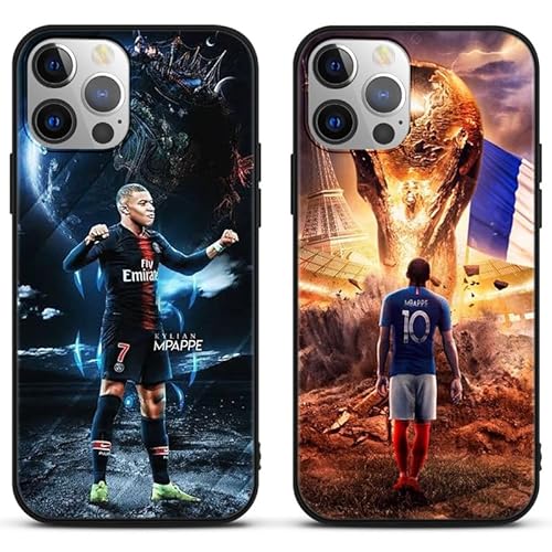 [2 Stück] Schutzhülle für Apple iPhone 11 Pro Hülle 5,8",Handyhülle Sport Fußball Legend Player Muster Design TPU Silikon Stoßfest Kratzfest Junge Jungen Bumper Cover Case für iPhone 11Pro,M6 von Yomyejisoo