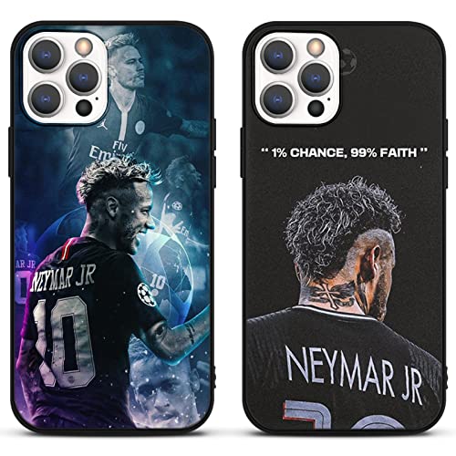 Yomyejisoo [2 Stück] Schutzhülle für iPhone 12/12 Pro Hülle 6,1",Handyhülle Soccer Fußball Star Muster Design Junge Männer Ultra Dünn Matt Silikon TPU Stoßfest Protective Cover Case für iPhone 12,M8 von Yomyejisoo