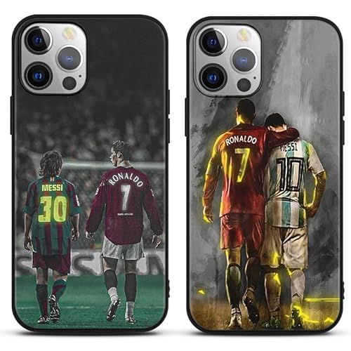 [2 Stück] Schutzhülle für Samsung Galaxy A25 5G Hülle 6.5",Handyhülle Fußball Sport Soccer Muster Design Motiv Fußball-Athleten Silikon TPU Stoßfest Bumper Cover Case für Samsung Galaxy A25 5G ,M9 von Yomyejisoo