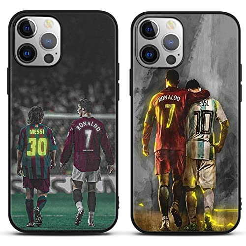 [2 Stück] Schutzhülle für Xiaomi Redmi Note 11S/11 4G Hülle 6,43",Handyhülle Fußball Sport Soccer Muster Design Motiv Fußball-Athleten Soft Silikon TPU Stoßfest Bumper Cover Case für Redmi Note 11,M9 von Yomyejisoo