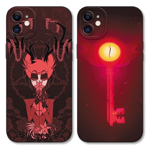 Yomyejisoo [2 Stück] Hazbin Hotel Handyhülle für iPhone 14 iPhone 13 6,1" Coole Anime-Muster Ultra Dünn Weich Silikon Stoßfest Kratzfest Case Schutzhülle für iPhone 14 iPhone 13,cool 02 von Yomyejisoo