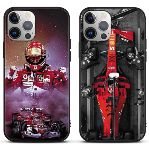 Yomyejisoo 2 Stück Junge Schutzhülle für iPhone XR 6.1", Charles Leclerc Muster 16 Legende Rennen Player Motiv mit Süßes Weich TPU Silikon Stoßfest Kratzfeste Handyhülle, Cool 03 von Yomyejisoo