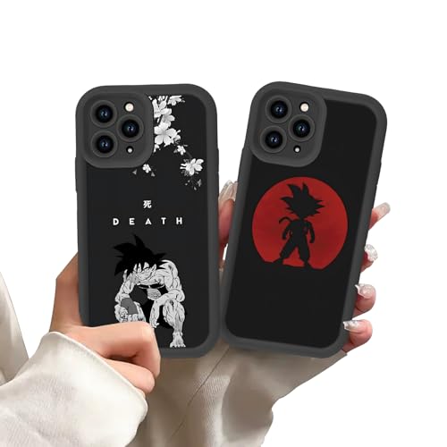 Yomyejisoo 2 Stück Schutzhülle für iPhone 12 Pro Hülle 6.1 Zoll, Anime Dragon Ball GT DBZ Super Goku Vegeta Muster Designs Manga für Fan Junge Case Schutz Handyhülle Stoßfest TPU Cartoon Cover von Yomyejisoo