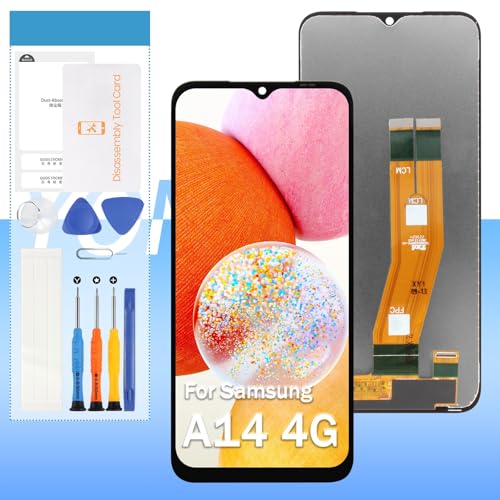 Ersatzbildschirm für Samsung Galaxy A14 4G SM-A145F SM-A145M SM-A145P SM-A145R 16,8 cm (6,6 Zoll) LCD-Display, Touch-Digitizer (nicht für A14 5G) von Yondista