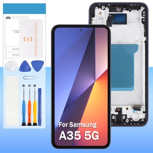 OLED Ersatzbildschirm für Samsung Galaxy A35 5G A356 SM-A356U A356U1 A356B A356E 16,8 cm (6,6 Zoll) LCD-Display, Touch-Digitizer mit schwarzem Rahmen (US-Version) von Yondista