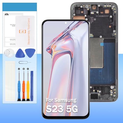 [US-Version] Ersatzbildschirm für Samsung Galaxy S23 5G SM-S911U S911A S911W 15,5 cm (6,1 Zoll) LCD-Display, Touch-Digitizer-Glas (Incell mit Rahmen, keine Fingerabdrücke) von Yondista