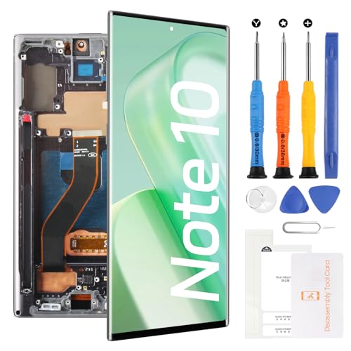 Yondista Ersatzbildschirm für Samsung Galaxy Note 10, SM-N970F, SM-N970U, SM-N9700, 16 cm (6,3 Zoll), LCD-Display, Touch-Digitizer mit schwarzem Rahmen (Incell, kein Fingerabdruck) von Yondista