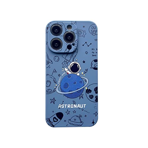 Yonds Queen Für iPhone 13 Pro Clear Cute Case, Cool Cartoon Astronaut Weltraum Planet Mond Design Stilvolle TPU Bumper Stoßfest Anti-Rutsch Schutz Mode Case (Blue Planet, iPhone 13 Pro) von Yonds Queen