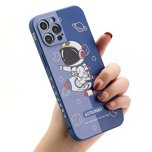 Yonds Queen Kompatibel mit iPhone 11 Pro Hülle, Cartoon Astronauten Weltraumplaneten Mond Design stilvolle Bumper Schutzhülle rutschfest modische Hülle (Blau Planet, iPhone 11 Pro) von Yonds Queen