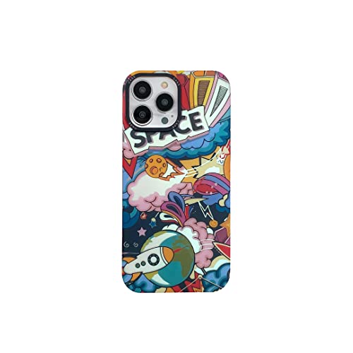 Yonds Queen Schutzhülle für iPhone 15 Pro niedliche Hülle, Coole Cartoon Astronauten Weltraum Mond Rakete Laser Glitzer Bling Design stilvolle Bumper stoßfest Hülle (Rakete, iPhone 15 Pro) von Yonds Queen