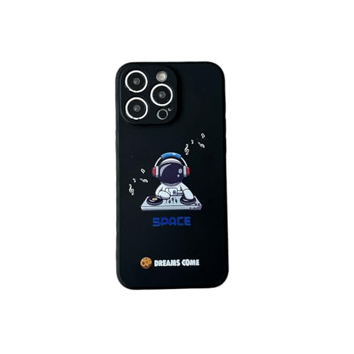 Yonds Queen Schutzhülle für iPhone 16 Pro Max, niedliches cooles Cartoon Astronaut Weltraum Planet Mond Design stilvoll Stoßschutz weiches TPU rutschfest stoßfest (iPhone 16 Pro Max, Musik) von Yonds Queen