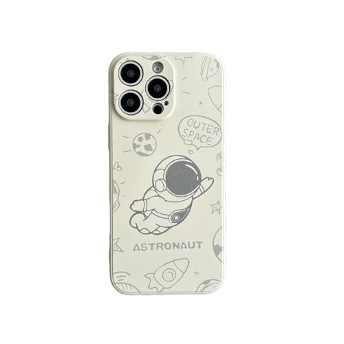 Yonds Queen für iPhone 11 Pro Niedliches Hülle, Cool Cartoon Astronaut Space Mond Design Stilvoll Stoßstange weiches TPU rutschfeste Stoßfeste Schutzhülle (iPhone 11 Pro, Fly Weiß) von Yonds Queen