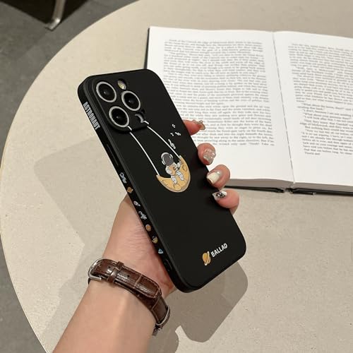 Yonds Queen für iPhone 12 Pro Max Niedliches Case, Cool Cartoon Astronaut Space Planet Mood Design Stilvoll Stoßstange TPU rutschfeste Stoßfeste Schutzhülle(iPhone 12 Pro Max, Swing Mood) von Yonds Queen
