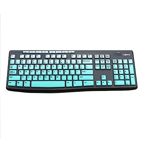 YongMai Tastaturabdeckung Silikon für Logitech K200 K260 K270, Tastaturabdeckung für Logitech K200 K260 K270 Ergonomische kabellose Tastaturen, MK200 MK260 Tastaturhaut, wasserdicht, staubdicht von YongMai