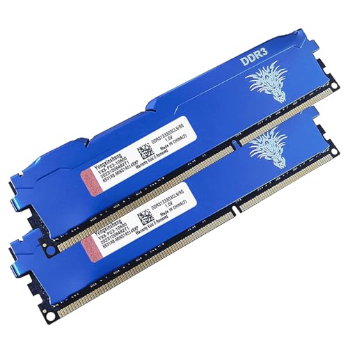 DDR3 16GB Kit (8GBx2) Desktop RAM 1333MHz PC3-10600 UDIMM Non-ECC Unbuffered 1.5V 2Rx8 Dual Rank 240 Pin CL9 PC Computer Memory Upgrade Module Arbeitsspeicher Kit (Blau) von Yongxinsheng