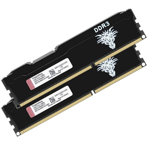 DDR3 16GB Kit (8GBx2) Desktop RAM 1333MHz PC3-10600 UDIMM Non-ECC Unbuffered 1.5V 2Rx8 Dual Rank 240 Pin CL9 PC Computer Memory Upgrade Module Arbeitsspeicher Kit (Schwarz) von Yongxinsheng