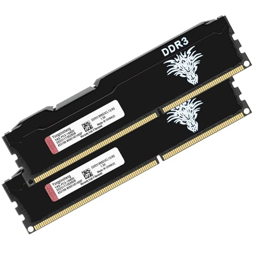 DDR3 16GB Kit (8GBx2) Desktop RAM 1866MHz PC3-14900 UDIMM Non-ECC Unbuffered 1.5V 2Rx8 Dual Rank 240 Pin CL13 PC Computer Memory Upgrade Module Arbeitsspeicher Kit (Schwarz) von Yongxinsheng