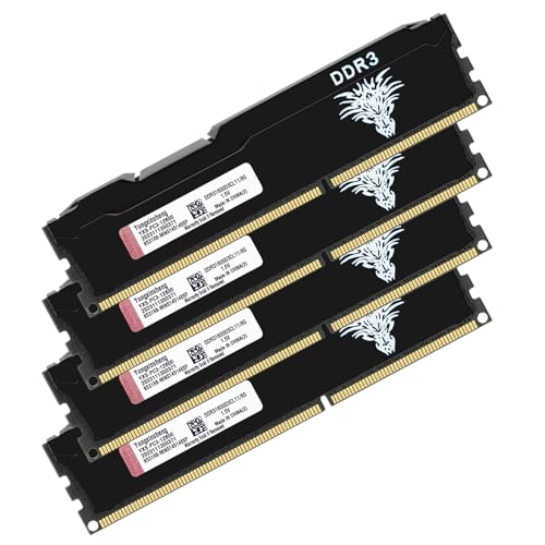 DDR3 32GB Kit (8GBx4) Desktop RAM 1600MHz PC3-12800 UDIMM Non-ECC Unbuffered 1.5V 2Rx8 Dual Rank 240 Pin CL11 PC Computer Memory Upgrade Module Arbeitsspeicher Kit (Schwarz) von Yongxinsheng