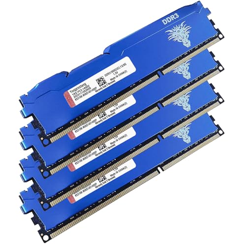 DDR3 32GB Kit (8GBx4) Desktop RAM 1866MHz PC3-14900 UDIMM Non-ECC Unbuffered 1.5V 2Rx8 Dual Rank 240 Pin CL13 PC Computer Memory Upgrade Module Arbeitsspeicher Kit (Blau) von Yongxinsheng