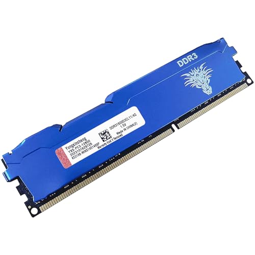 DDR3 4GB Desktop RAM 1600MHz PC3-12800 UDIMM Non-ECC Unbuffered 1.5V 2Rx8 Dual Rank 240 Pin CL11 PC Computer Memory Upgrade Module Arbeitsspeicher Kit (Blau) von Yongxinsheng