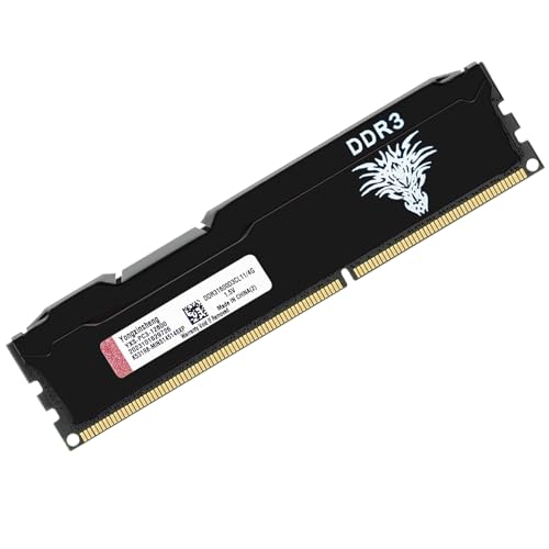 DDR3 4GB Desktop RAM 1600MHz PC3-12800 UDIMM Non-ECC Unbuffered 1.5V 2Rx8 Dual Rank 240 Pin CL11 PC Computer Memory Upgrade Module Arbeitsspeicher Kit (Schwarz) von Yongxinsheng