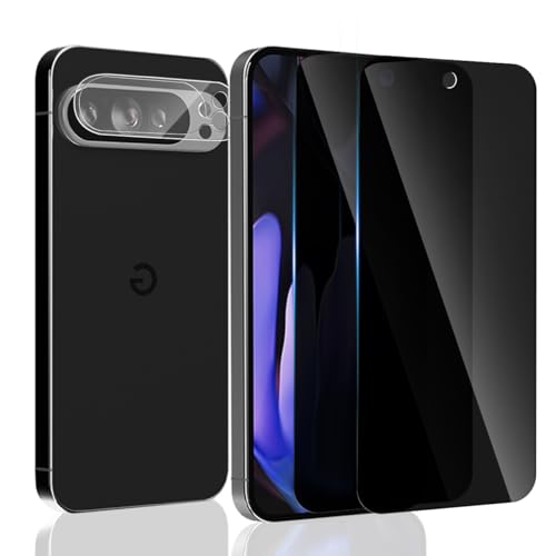 Yonntmmi Schutzfolie für Google Pixel 9 Pro für Panzerglas Sichtschutz, 2 Stück Anti-Spy Panzer Schutz Glas mit 1 Stück Kameraschutz Schutzglas, Anti-Spy/9H Härte/Kratzfest für Google Pixel 9 Pro von Yonntmmi