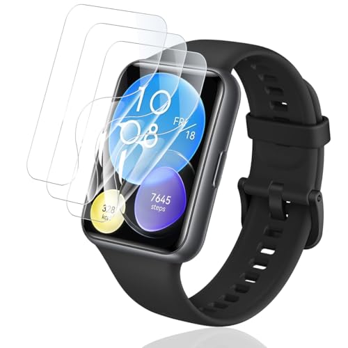 Yonntmmi Schutzfolie für HUAWEI WATCH FIT 2,3 Stück für Panzer Schutz Glas [Flexible TPU] Volle Abdeckung,Blasenfrei,Anti-Kratzer/HD TPU für Panzerglas für HUAWEI WATCH FIT 2 Displayschutz von Yonntmmi