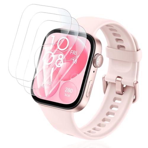 Yonntmmi Schutzfolie für HUAWEI WATCH FIT 3,3 Stück für Panzer Schutz Glas [Flexible TPU] Volle Abdeckung,Blasenfrei,Anti-Kratzer/HD TPU für Panzerglas für HUAWEI WATCH FIT 3 Displayschutz von Yonntmmi
