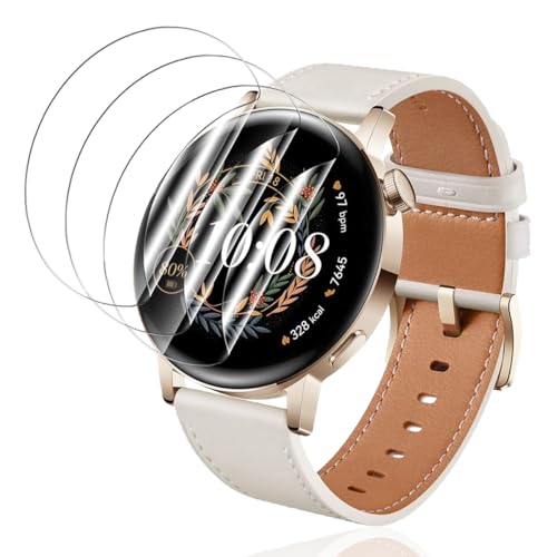 Yonntmmi Schutzfolie für Huawei Watch GT 3 42mm,3 Stück für Panzer Schutz Glas [Flexible TPU] Volle Abdeckung,Blasenfrei,Anti-Kratzer/HD TPU für Panzerglas für Huawei Watch GT 3 42mm Displayschutz von Yonntmmi