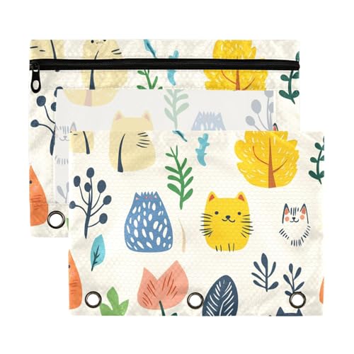Bunte Bindertaschen mit Reißverschluss, mit transparentem Fenster, großer Reißverschluss, groß und stabil, 3 Ringe, für Büro, Schule, Kosmetika Bunte Bindertaschen mit Reißverschluss, mit transparentem Fenster, großer Reißverschluss, groß und stabil, 3 Ringe, für Büro, Schule, Kosmetika von Yoogain