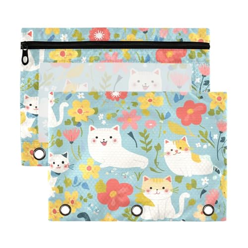 Fresh Spring Bunter Katzen-Ordner mit Reißverschluss und transparentem Fenster, Ordner in verschiedenen Farben, 3 Ringe, Ordner zur Aufbewahrung von Schulstudenten, Lehrerbedarf, mehrfarbig, 2 Stück Fresh Spring Bunter Katzen-Ordner mit Reißverschluss und transparentem Fenster, Ordner in verschiedenen Farben, 3 Ringe, Ordner zur Aufbewahrung von Schulstudenten, Lehrerbedarf, mehrfarbig, 2 Stück von Yoogain