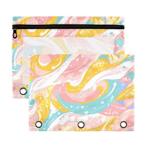 Geometrische Pastellfarbene Wellen-Beutel für Ordner mit transparentem Fenster, Kunststoff in verschiedenen Farben, 3 Ringe, Ordnungsmappe zur Aufbewahrung von Schulstudenten, Lehrerbedarf Geometrische Pastellfarbene Wellen-Beutel für Ordner mit transparentem Fenster, Kunststoff in verschiedenen Farben, 3 Ringe, Ordnungsmappe zur Aufbewahrung von Schulstudenten, Lehrerbedarf von Yoogain
