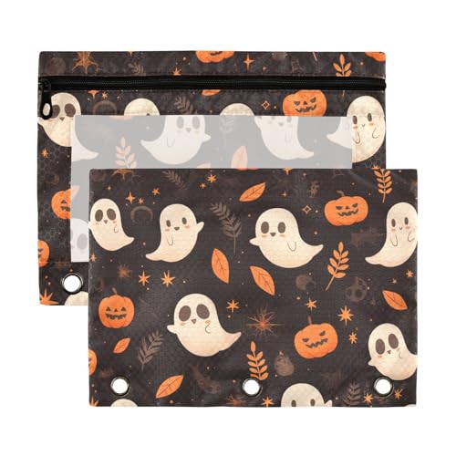Goth Gelber Halloween-Kürbis-Beutel für 3-Ringe, Ordner mit transparentem Fenster, weich mit Reißverschluss, verstärkte Ösen, 3 Ringe für Bürobedarf, mehrfarbig Goth Gelber Halloween-Kürbis-Beutel für 3-Ringe, Ordner mit transparentem Fenster, weich mit Reißverschluss, verstärkte Ösen, 3 Ringe für Bürobedarf, mehrfarbig von Yoogain