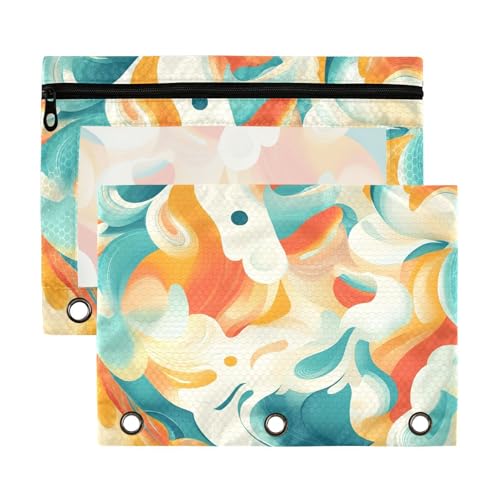 Moderne, abstrakte, bunte Kunst-Wolken-Reißverschluss-Bindertaschen mit transparentem Fenster, große Taschen, große Kapazität, Ordner, 3 Ringe zur Aufbewahrung von Schul- und Bürobedarf, mehrfarbig, 2 Moderne, abstrakte, bunte Kunst-Wolken-Reißverschluss-Bindertaschen mit transparentem Fenster, große Taschen, große Kapazität, Ordner, 3 Ringe zur Aufbewahrung von Schul- und Bürobedarf, mehrfarbig, 2 von Yoogain