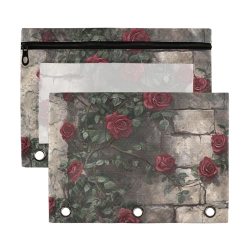 Roses Climbed Wandkunst, 3 Ringe, Beutel für Ordner mit transparentem Fenster, groß und stabil, 3 Ringe, Reißverschlussbuch zur Aufbewahrung von Schule, Studenten, Lehrerbedarf, mehrfarbig 2 Roses Climbed Wandkunst, 3 Ringe, Beutel für Ordner mit transparentem Fenster, groß und stabil, 3 Ringe, Reißverschlussbuch zur Aufbewahrung von Schule, Studenten, Lehrerbedarf, mehrfarbig 2 von Yoogain