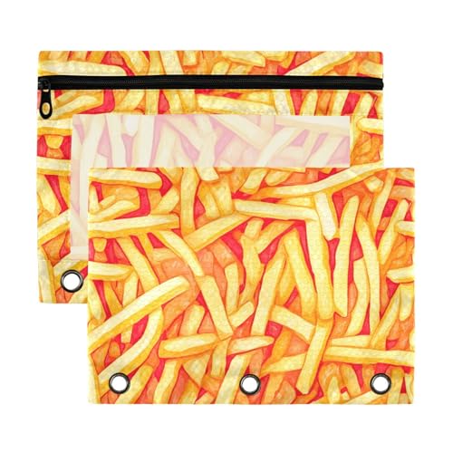 Yummy Fried Pommes Frites gelbe Reißverschlusstaschen, 3 Ringe, Ordner mit transparentem Fenster, Tasche in verschiedenen Farben, 3 Ringe, Ordner zur Aufbewahrung von Schulstudenten, Lehrerbedarf Yummy Fried Pommes Frites gelbe Reißverschlusstaschen, 3 Ringe, Ordner mit transparentem Fenster, Tasche in verschiedenen Farben, 3 Ringe, Ordner zur Aufbewahrung von Schulstudenten, Lehrerbedarf von Yoogain