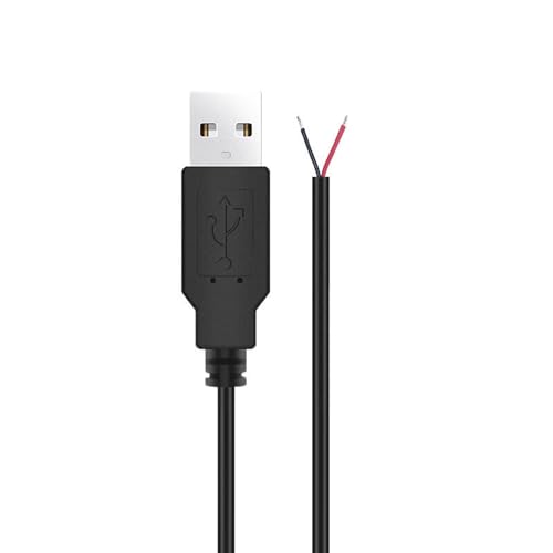 Yooghuge Stromversorgungskabel 2-polig Blanker Draht 22 AWG USB Stecker Ladekabel USB Kabel Mit Offenem Ende Für Reparatur LED Licht Lüfter 30 Cm/100 Cm/200 cm Stromversorgungskabel 22 AWG USB von Yooghuge