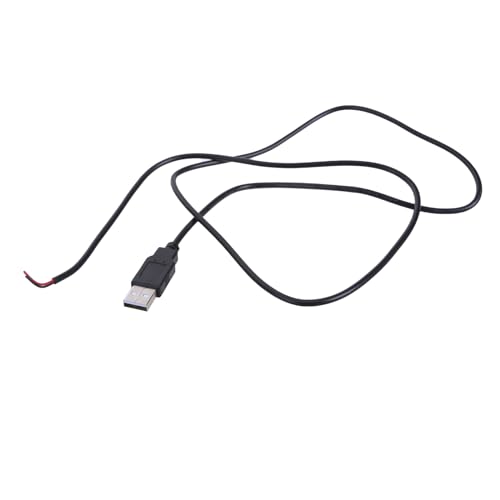Yooghuge Stromversorgungskabel 2-polig Blanker Draht 22 AWG USB Stecker Ladekabel USB Kabel Mit Offenem Ende Für Reparatur LED Licht Lüfter 30 Cm/100 Cm/200 cm Stromversorgungskabel 22 AWG USB von Yooghuge