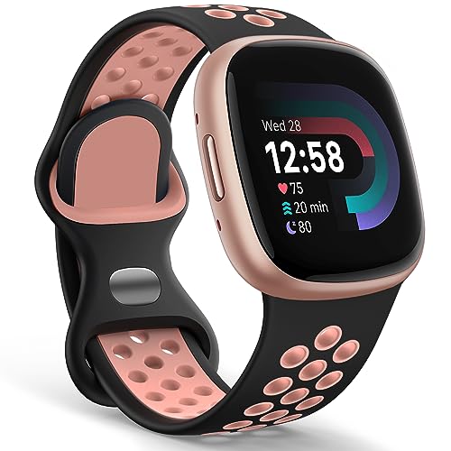 Yoohoo Armband Kompatibel mit Fitbit Versa 4 Armband/Fitbit Versa 3 Armband/Fitbit Sense 2 Armband/Fitbit Sense Armband,Silikon Sport Atmungsaktiv Ersatzarmband für Damen Herren von Yoohoo