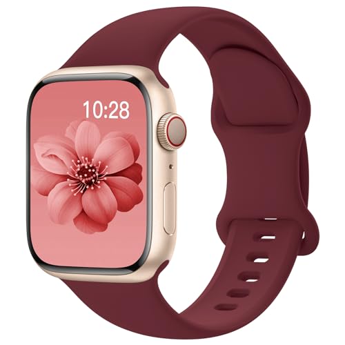 Yoohoo Kompatibel mit Apple Watch Armband 41mm 40mm 38mm 49mm 45mm 44mm 42mm,Weiches Silikon Sport Ersatz Armbänder Kompatibel mit iWatch Ultra 2/Ultra SE Series 9 8 7 6 5 4 3 2 1 Herren Damen von Yoohoo