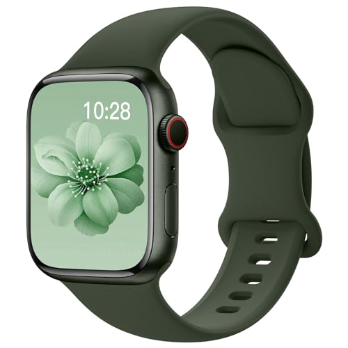 Yoohoo Kompatibel mit Apple Watch Armband 41mm 40mm 38mm 49mm 45mm 44mm 42mm,Weiches Silikon Sport Ersatz Armbänder Kompatibel mit iWatch Ultra 2/Ultra SE Series 9 8 7 6 5 4 3 2 1 Herren Damen von Yoohoo